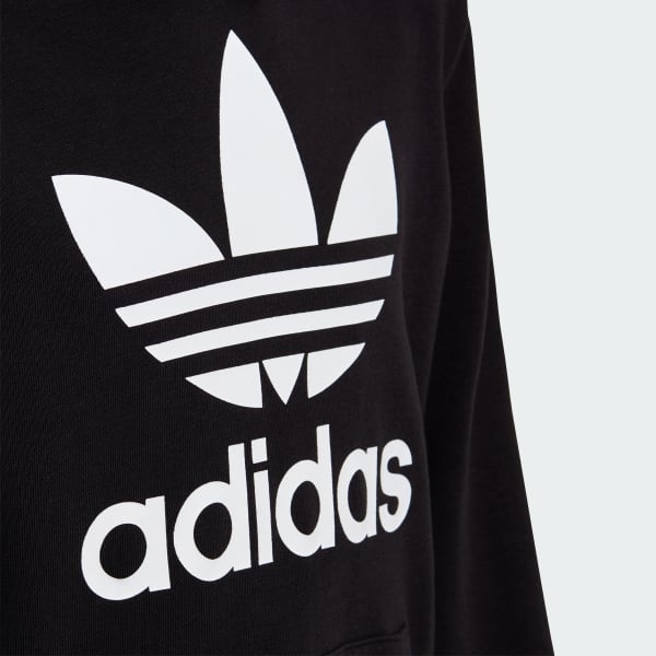 Adidas trefoil hoodie black and white clearance