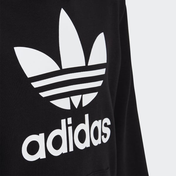 Mens adidas trefoil hoodie black on sale