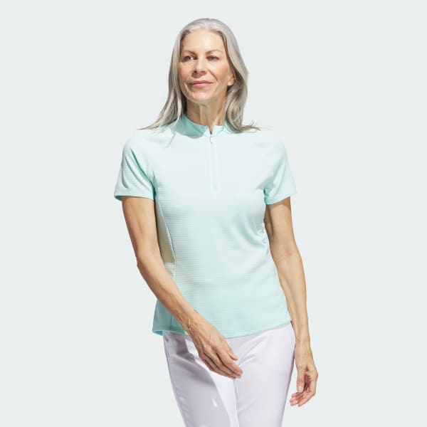 adidas Textured Golf Polo Shirt Turquoise adidas UK