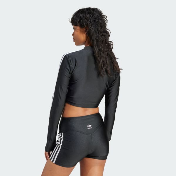  adidas Women's Colorblock 3-Stripes Crop Top, Black/Grey/White,  Small : Clothing, Shoes & Jewelry