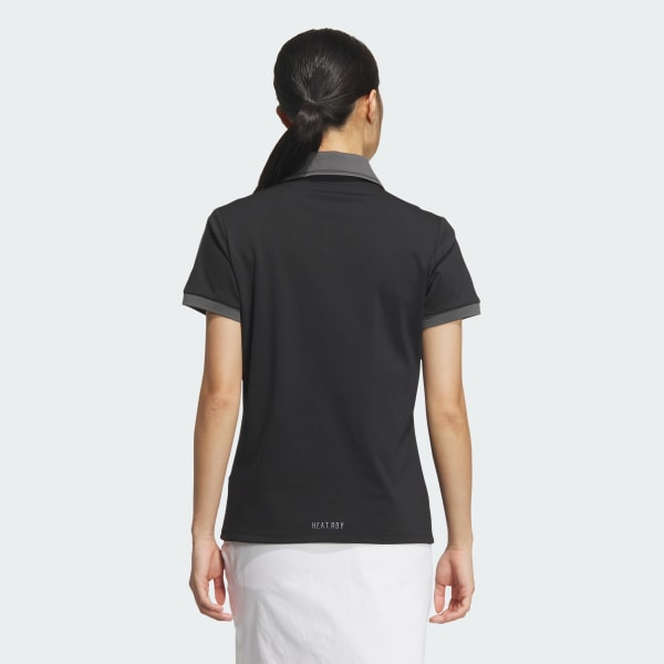 Black 3-Stripes HEAT.RDY Short Sleeve Polo Shirt