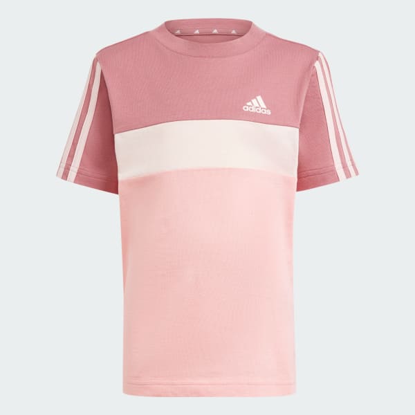 Pink Tiberio 3-Stripes Colorblock Cotton Kids T-shirt