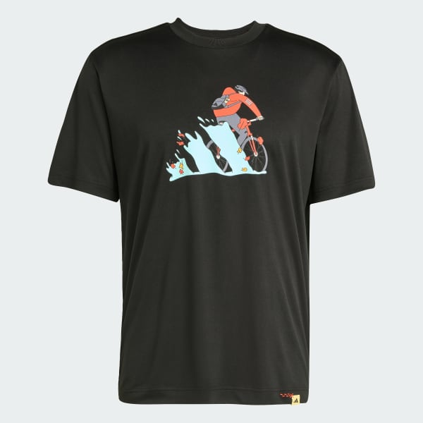 ブラック クライマクール ドゥードル ハント バイク グラフィック Tシャツ