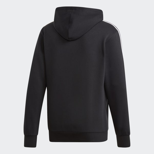 Negro Polera con Capucha Essentials 3 bandas