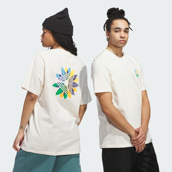 Blanco Camiseta Skateboarding Pinwheel Trifolio