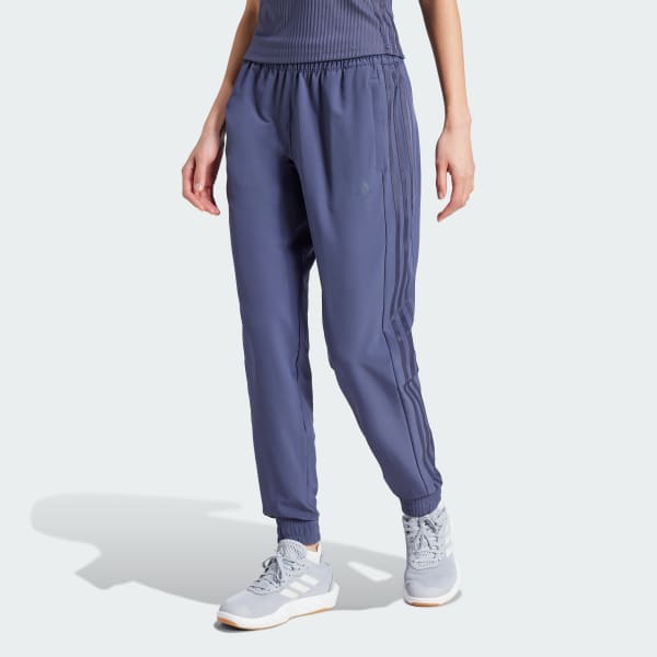 Blauw Pacer All Gym 3-Stripes Woven Mid-Rise Broek