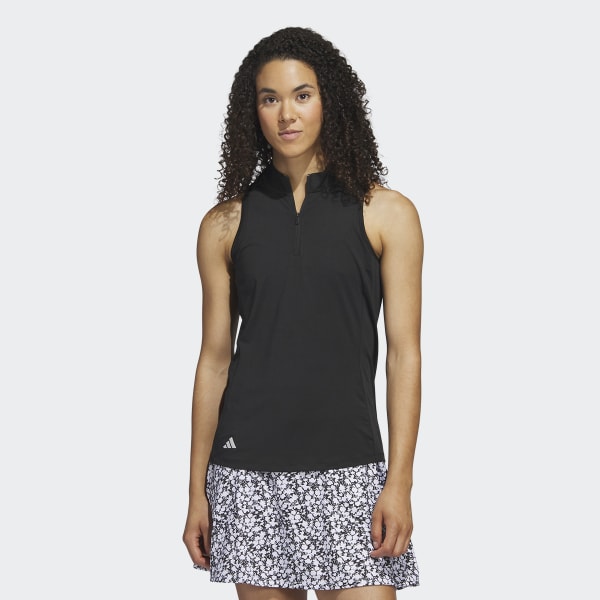 adidas Sleeveless Racerback Polo Shirt - Black | Golf | US