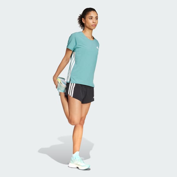 Turquoise Adizero Hardloop-T-shirt