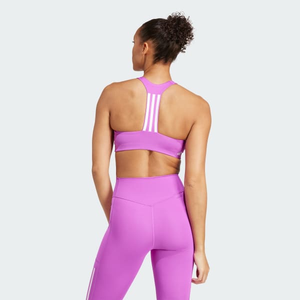 Purple Powerimpact Training Medium-Support 3-Stripes Bra