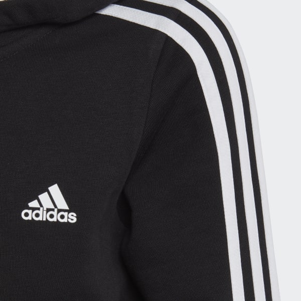 Buzo adidas negro deals con rayas blancas