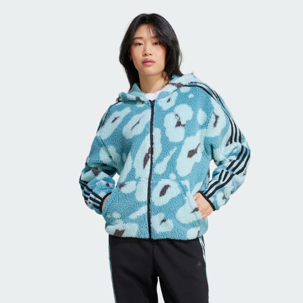 Adidas originals 3 stripe cropped hoodie store