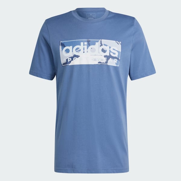 Blau Camo Linear Graphic T-Shirt