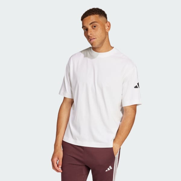 Bianco T-shirt Essentials Loose Fit 3 Bar Logo
