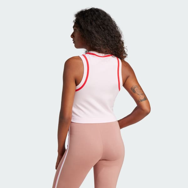 Pink Essentials Color-Pop Cotton Crop Tank Top