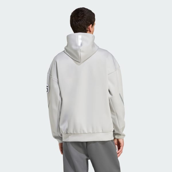 Γκρι Hoodie Mercedes - AMG Petronas Formula One Team Silver Arrows με φερμουάρ σε όλο το μήκος