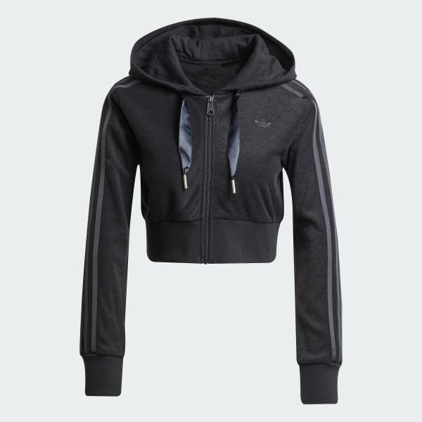adidas Short Full Zip Hoodie Grey Free Shipping with adiClub adidas US