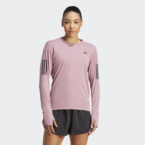 Unir femenino Fuente adidas Own the Run Long Sleeve Tee - Pink | Women's Running | adidas US
