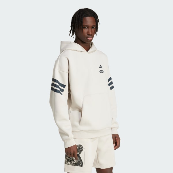 Beige ADIDAS STAR WARS THE MANDALORIAN HOODIE BACK GRAPHIC