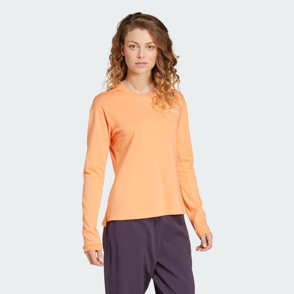 oranzová Tričko Terrex Xploric Logo Long Sleeve