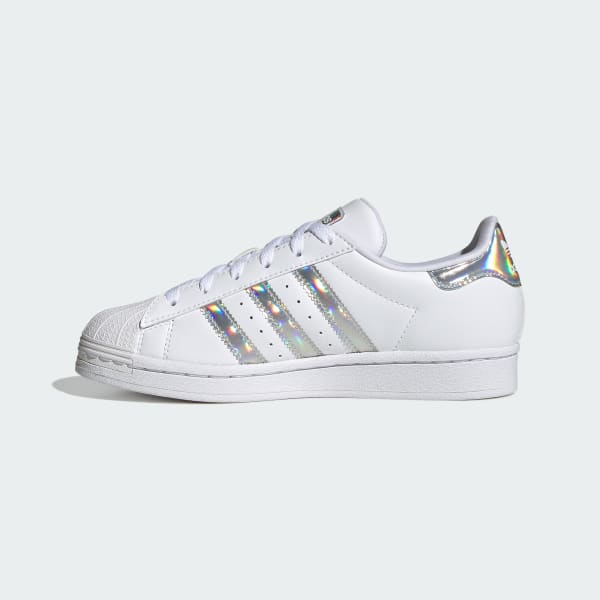 Adidas originals superstar deals junior trainer  white/iridescent