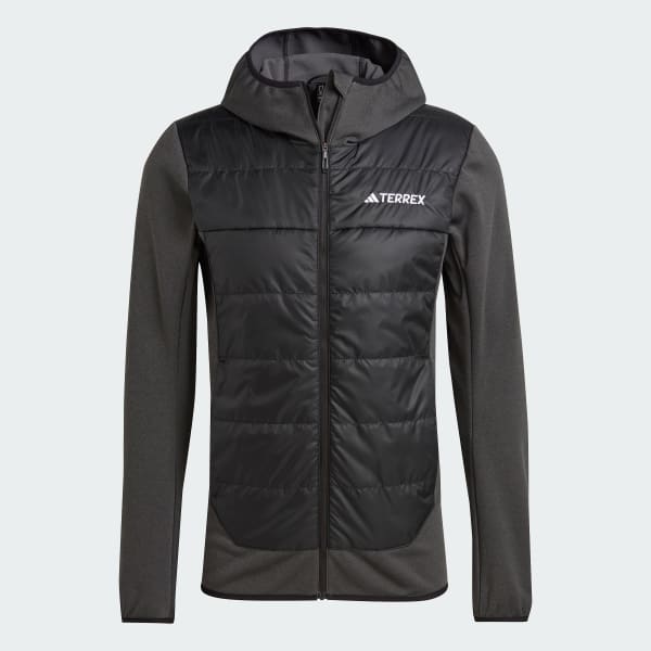 adidas Terrex | Insulated adidas Hiking US - Men\'s Jacket Black Multi Hybrid Hooded 
