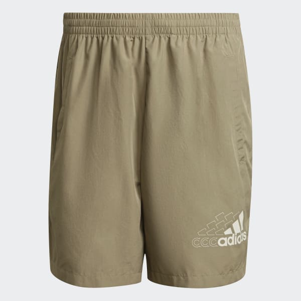 สีเขียว กางเกงขาสั้นผ้าทอ Essentials Logo IZA20