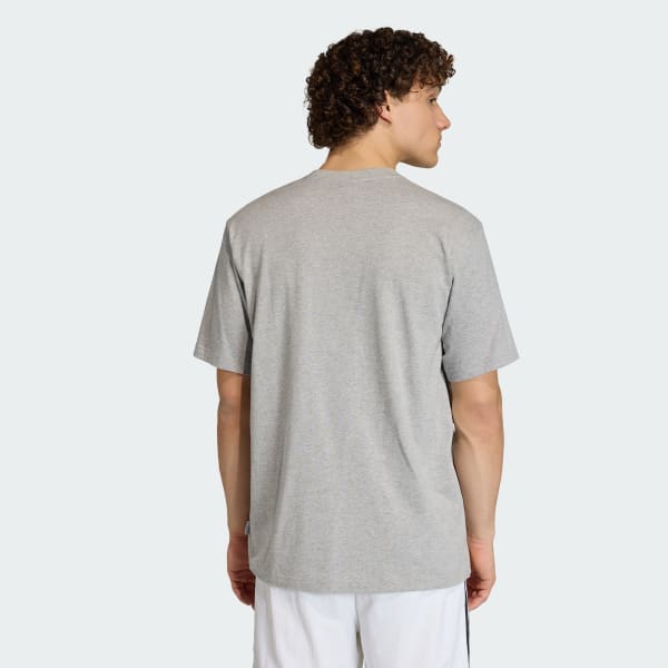 Grey LOOSE GRAPHIC BLUE BOXES 5 T-Shirt