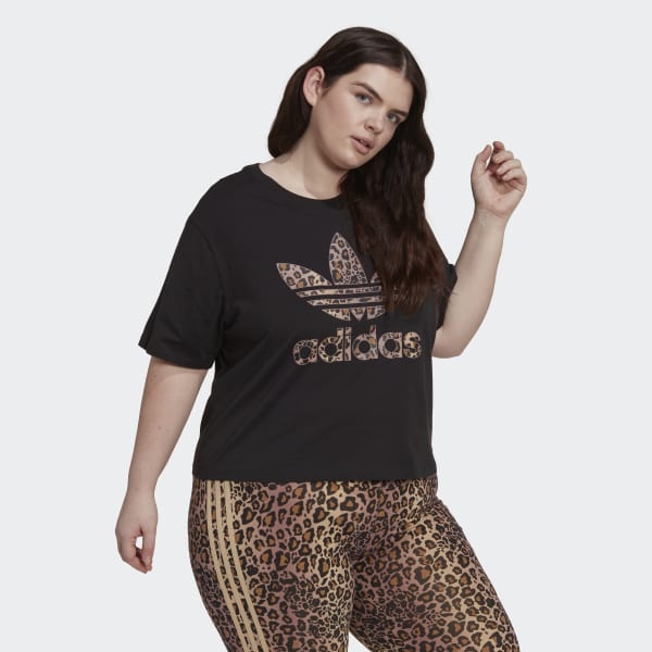 Schwarz Logo T-Shirt – Große Größen VL466