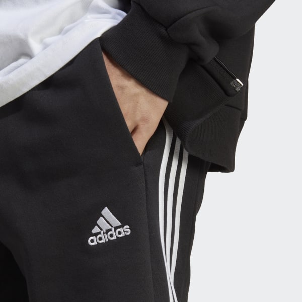 adidas Essentials French Terry 3-Stripes Shorts - Black