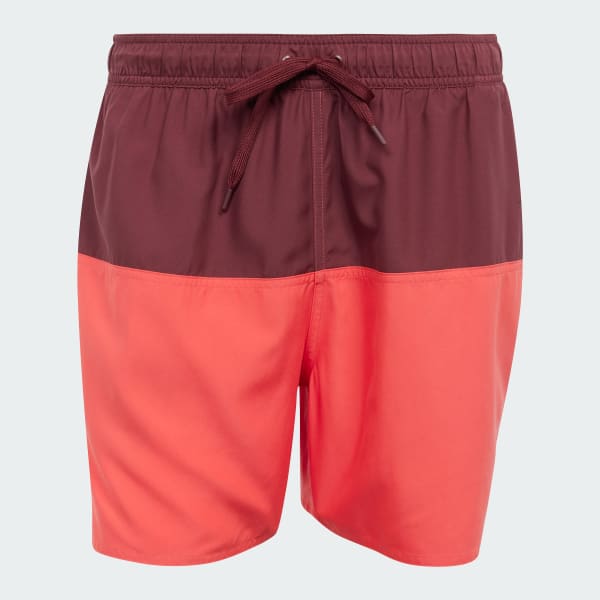 Burgundy Colorblock CLX Swim Shorts Short Length