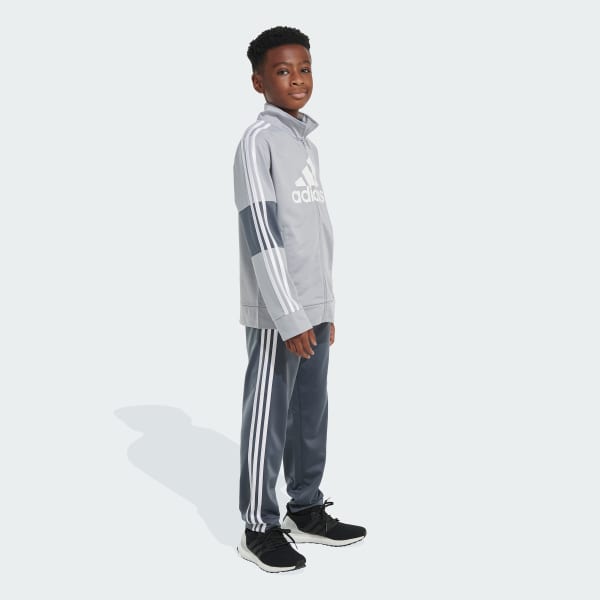adidas 3-Stripes Colorblock Tricot Track Set - Grey | Free