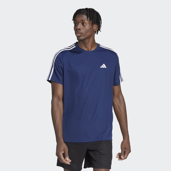 grip Willen Wereldvenster adidas Train Essentials 3-Stripes Training T-Shirt - Blue | adidas UK