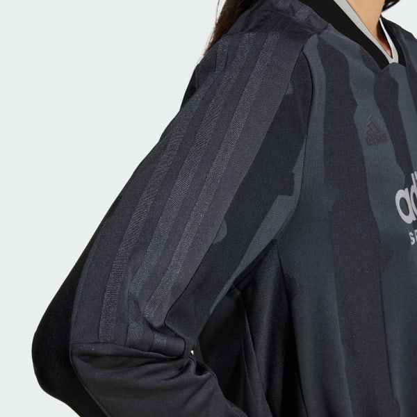 adidas Tiro Cut 3-Stripes Jacquard Long Sleeve Shirt - Black