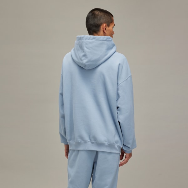 Blue Y-3 Brushed Terry Hoodie