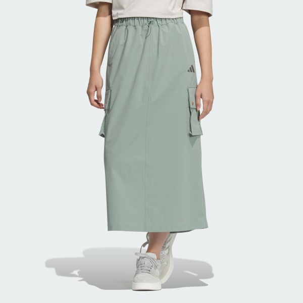 グリーン Luxflow ルーズフィット ウルトラロング丈カーゴスカート