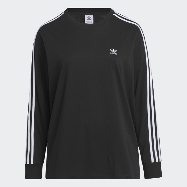 Svart Adicolor Classics Long Sleeve T-shirt (Plus Size)