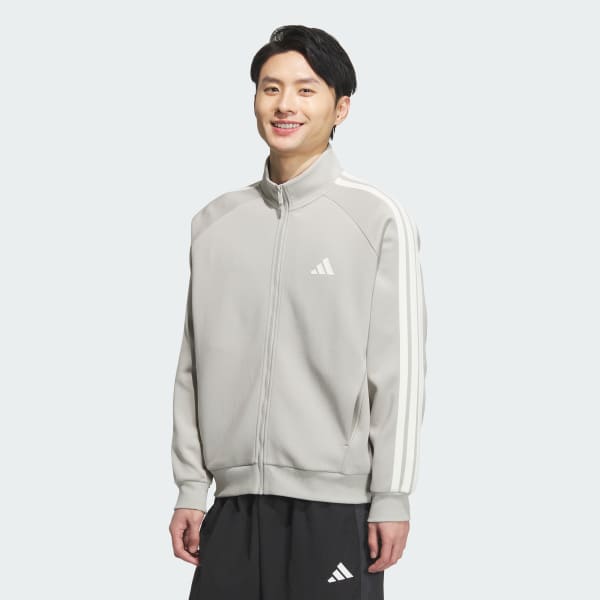 Grey 모던 스포츠 니트 트랙 탑