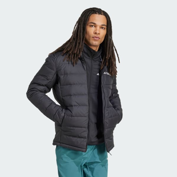 Black Terrex Multi Light Down CLIMAWARM Hooded Puffer Jacket