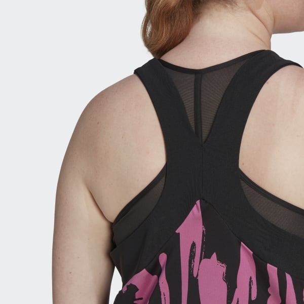 Zwart adidas x Thebe Magugu Tennis New York Y-Tanktop (Grote Maat) MLQ31