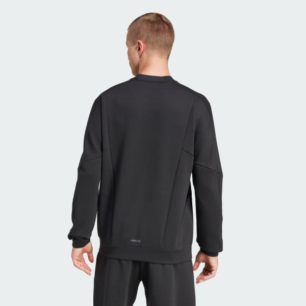 Negro Sudadera Designed for Training Cuello Redondo