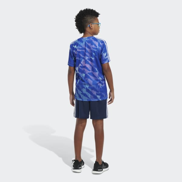 Altijd tempo Statistisch 👕 adidas Allover Print Xpress Tee - Blue | Kids' Training | adidas US 👕