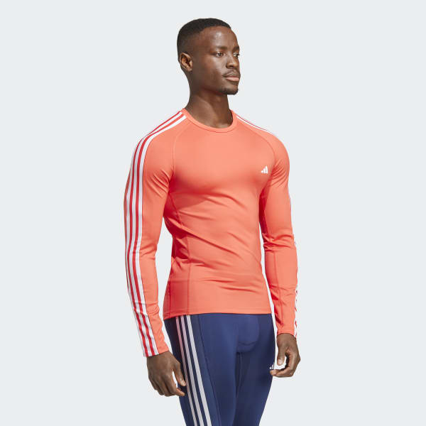 Rood Techfit 3-Stripes Training Longsleeve
