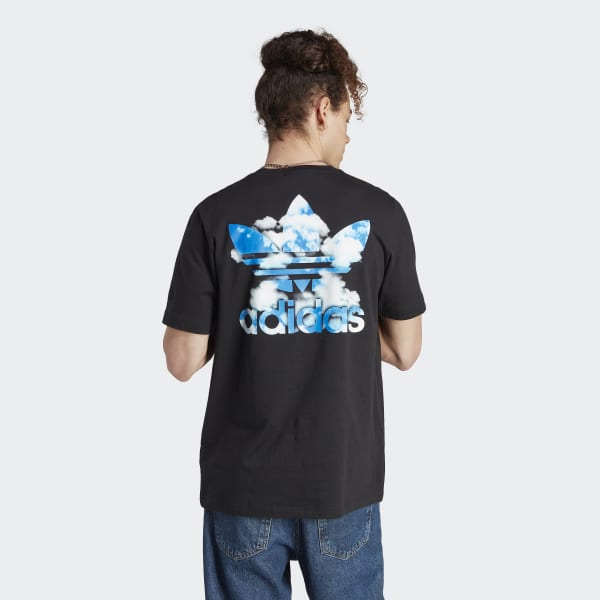 Negro Polo Trifolio Estampado Cloudy 