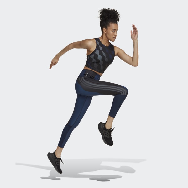 Μπλε Marimekko Run Icons 3-Stripes 7/8 Running Leggings