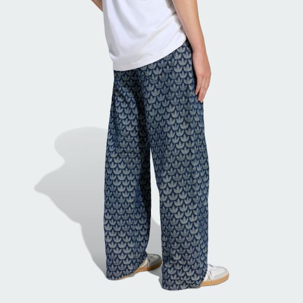 Blauw DENIM LOOSE-FIT MONOGRAM BROEK