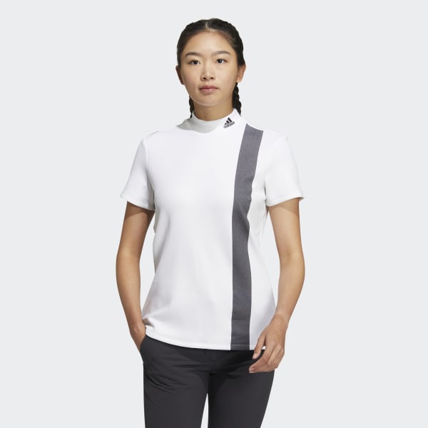 Bianco Maglia AEROREADY 3-Bar Mock Neck