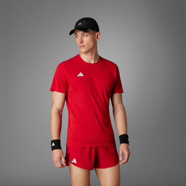 Merah Tee Lari Adizero Essentials