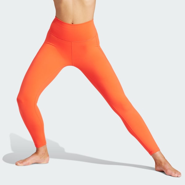 Women's Clothing - adidas Yoga Studio 7/8 Leggings (Plus Size) - Red