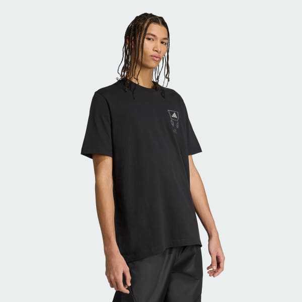 noir T-shirt Stadium Crowd Loose Graphic