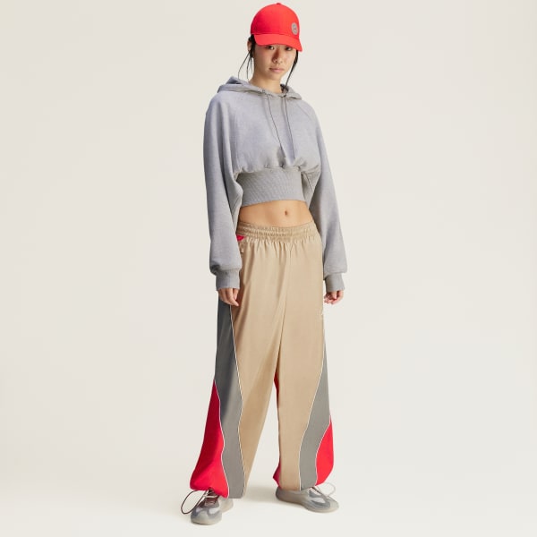 Gri adidas by Stella McCartney Cropped Kapüşonlu Üst